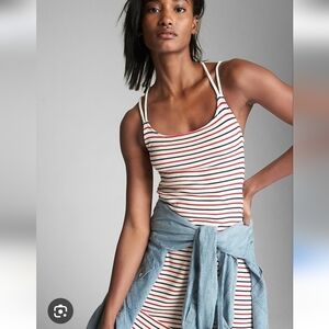 GAP red white and blue striped dress Americana Patriotic knit dress